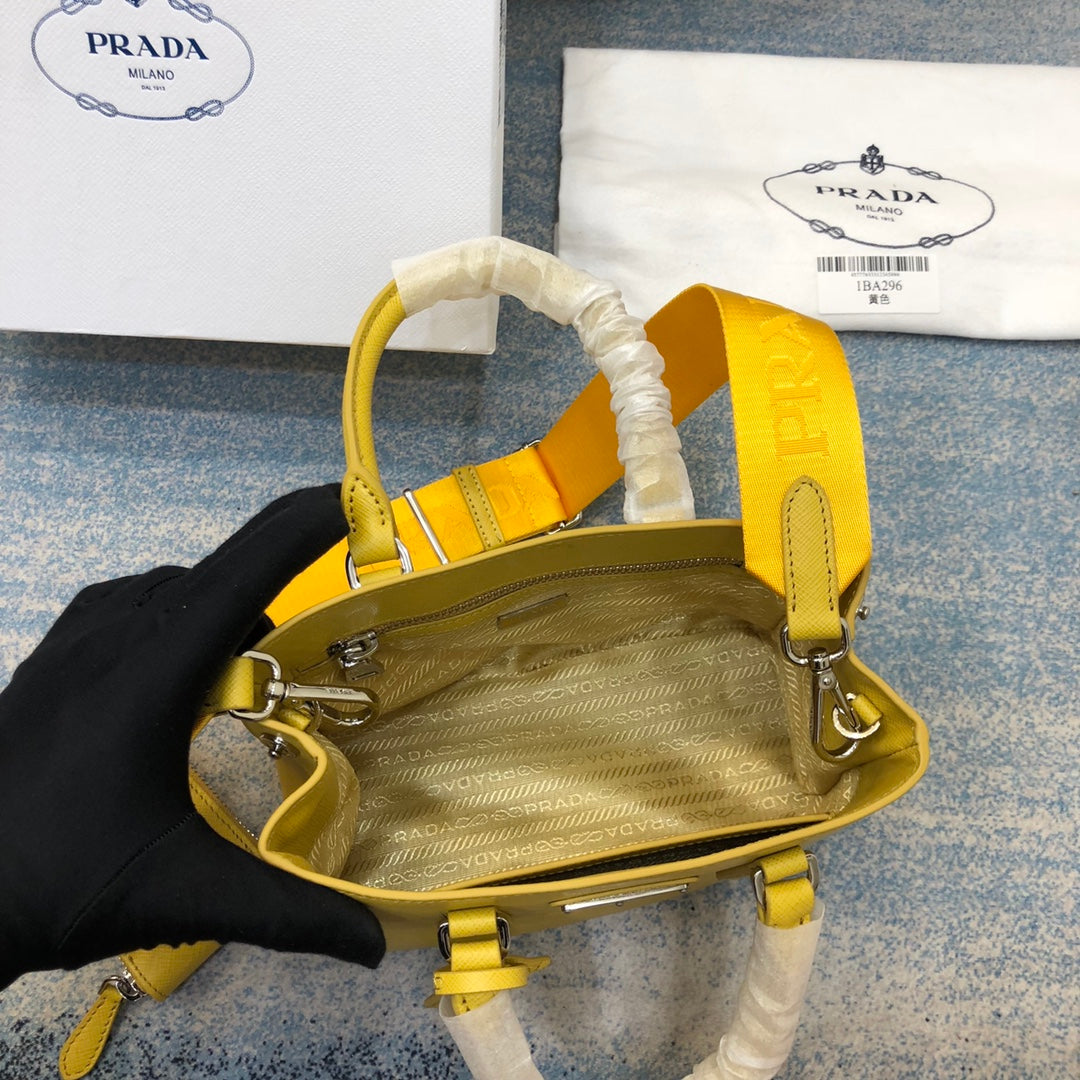 PRA MINI 23 BAG IN SUNNY YELLOW SAFFIANO LEATHER mysite