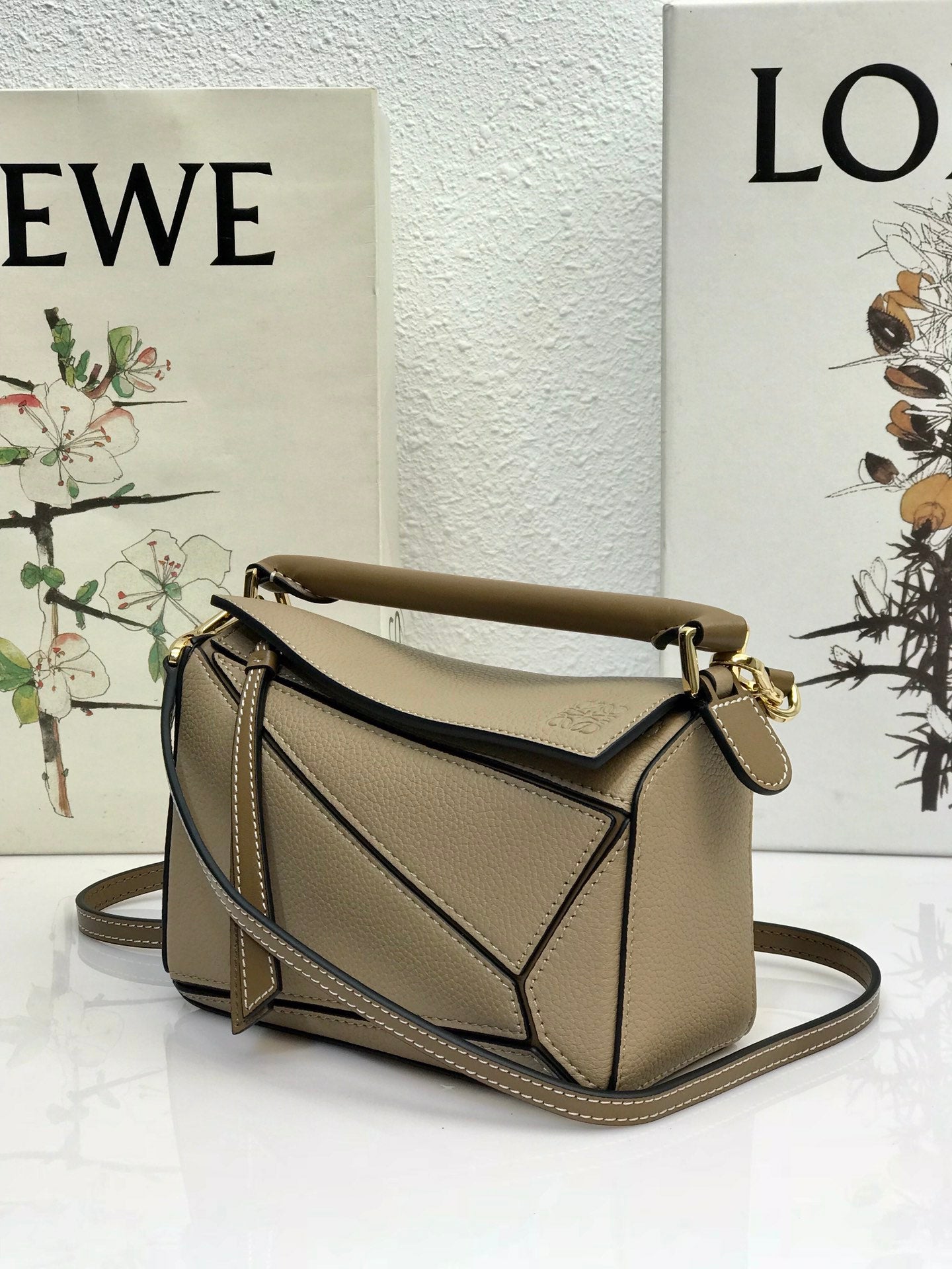 LOE MINI 18 PUZZLE BAG IN DARK KHAKI GREEN CALFSKIN mysite