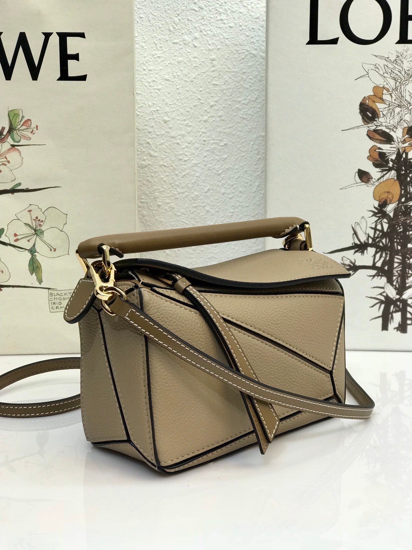 LOE MINI 18 PUZZLE BAG IN DARK KHAKI GREEN CALFSKIN mysite