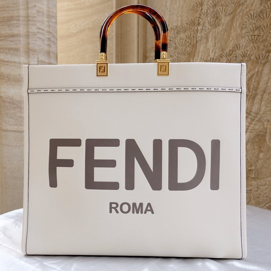 Fend Sunshine Large Bag 40.5 White Leather mysite