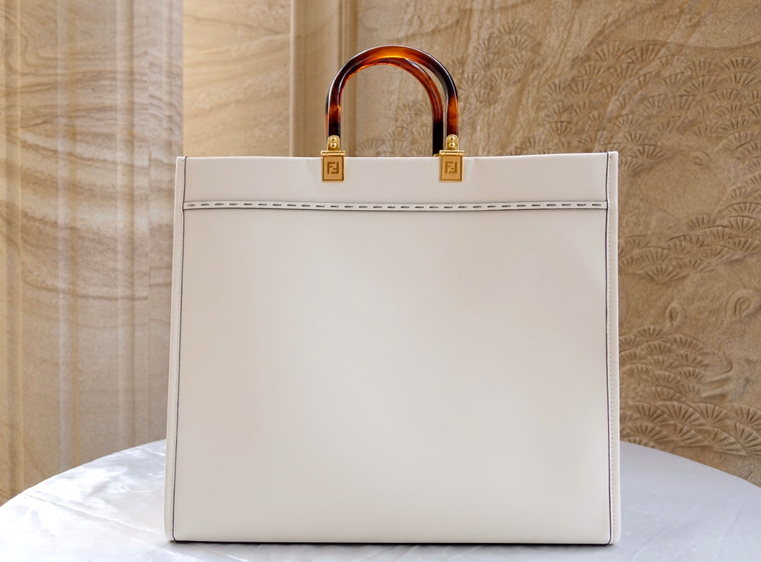 Fend Sunshine Large Bag 40.5 White Leather mysite