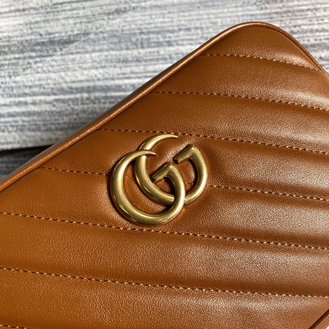 gg marmont mini 18cm zip top brown calfskin gold hardware mysite