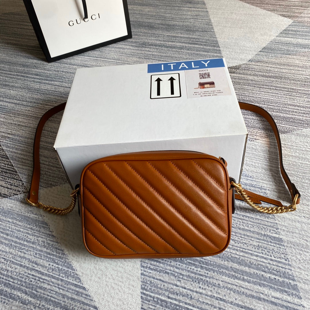 gg marmont mini 18cm zip top brown calfskin gold hardware mysite