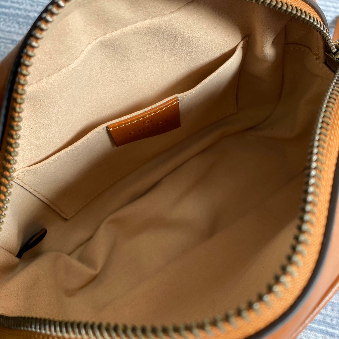 gg marmont mini 18cm zip top brown calfskin gold hardware mysite