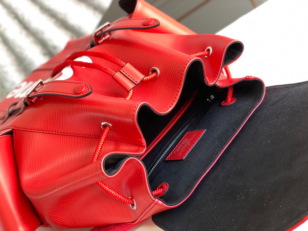 LV x SUPREME CHRISTOPHER SMALL BACKPACK 47 IN RED EPI CALFSKIN mysite