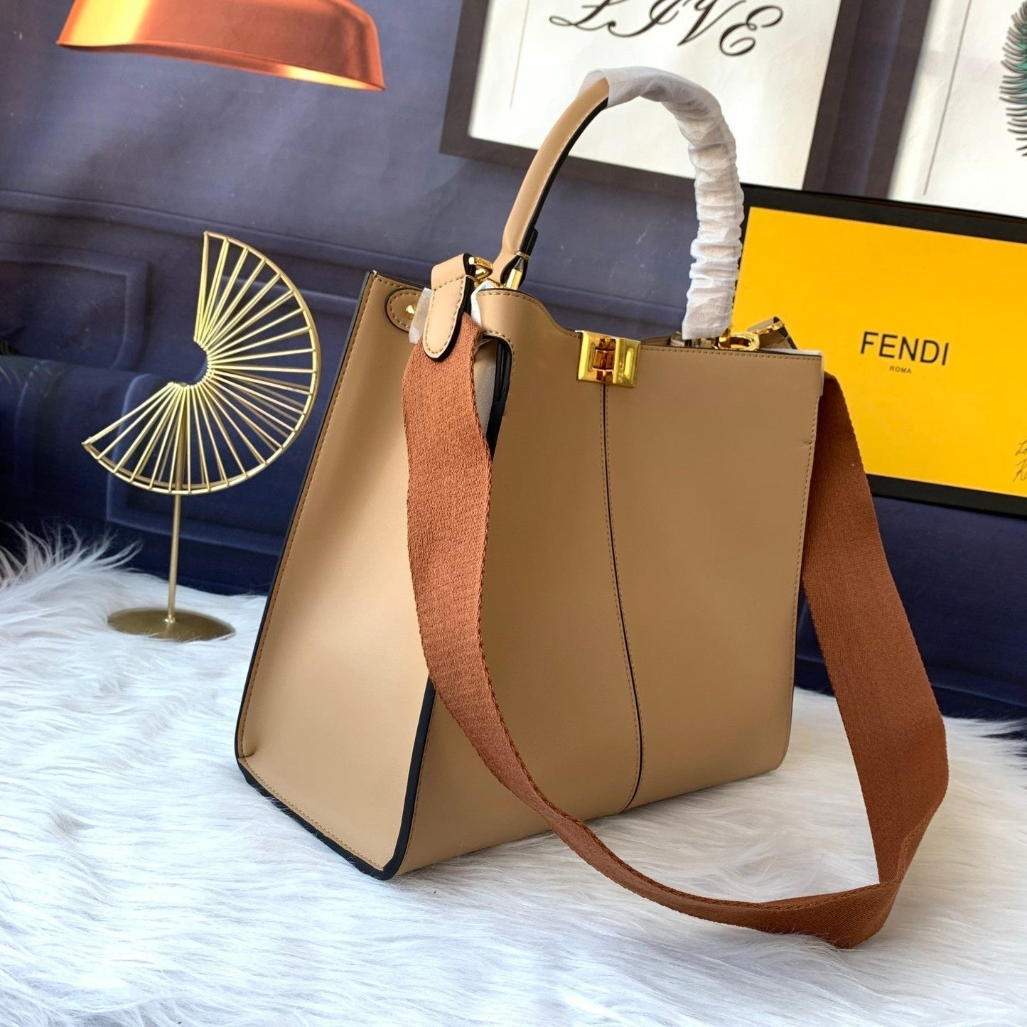 Peekaboo X-lite medium 30cm Bag light brown lambskin gold hardware mysite