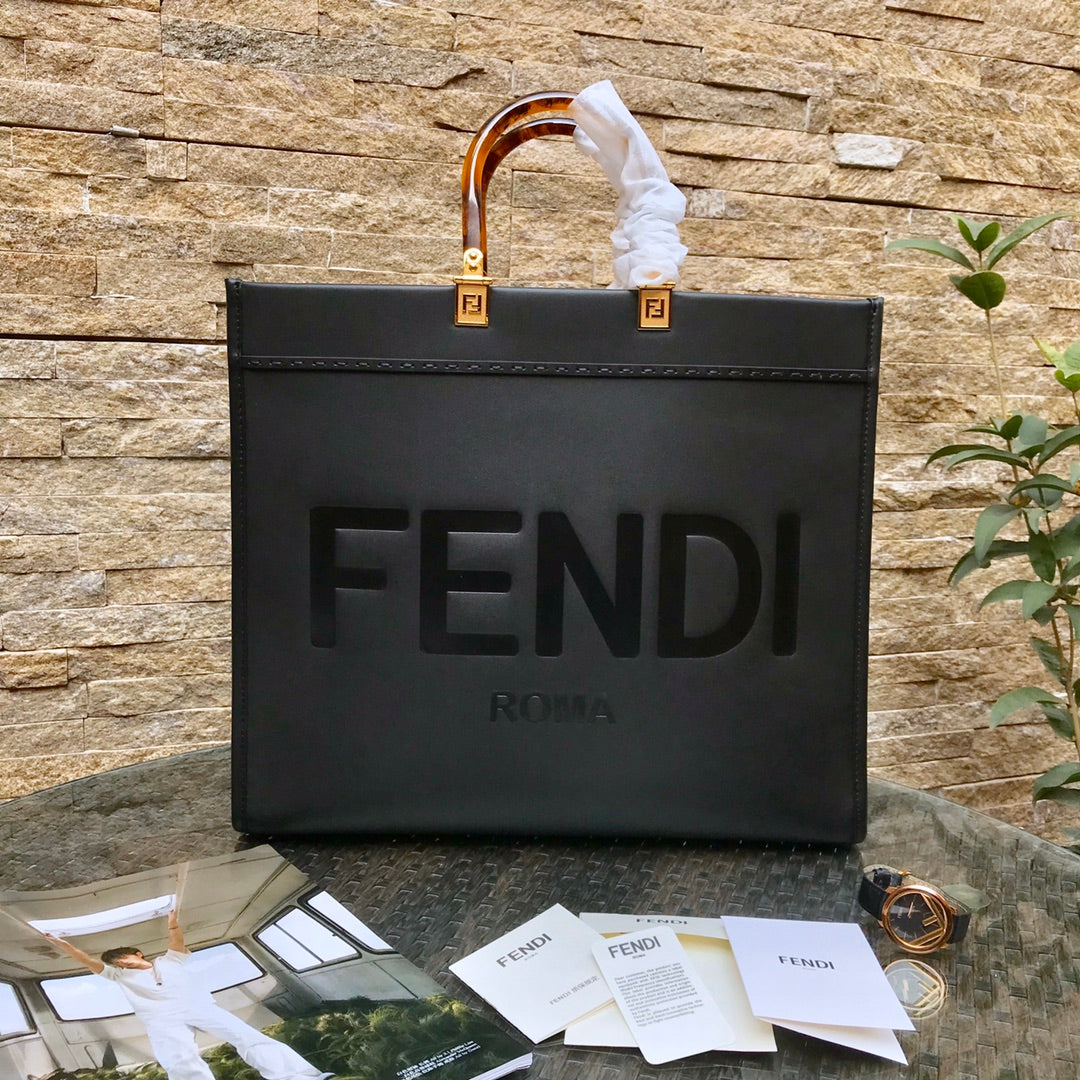 Fend Sunshine Large Bag 40.5 Black Leather mysite