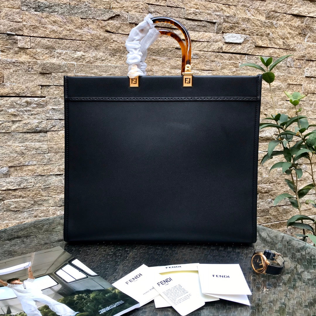 Fend Sunshine Large Bag 40.5 Black Leather mysite