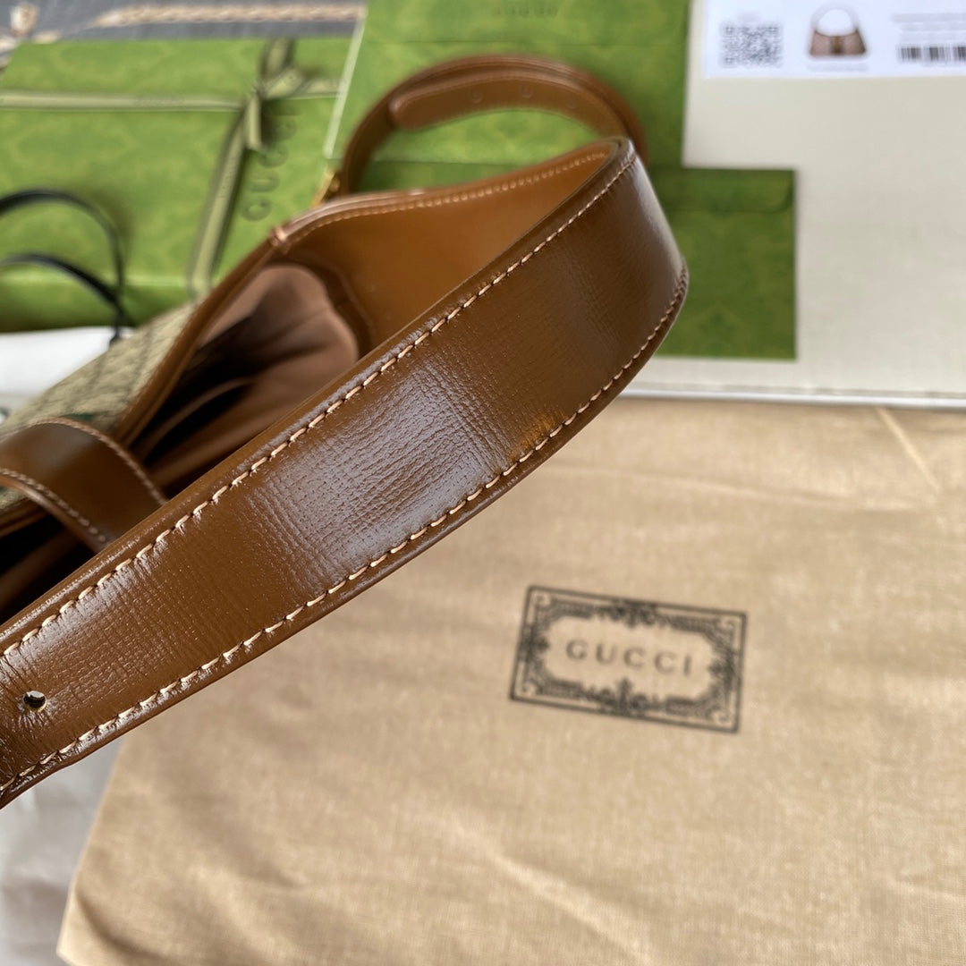 gg jackie small 28cm beige monogram canvas brown calfskin mysite