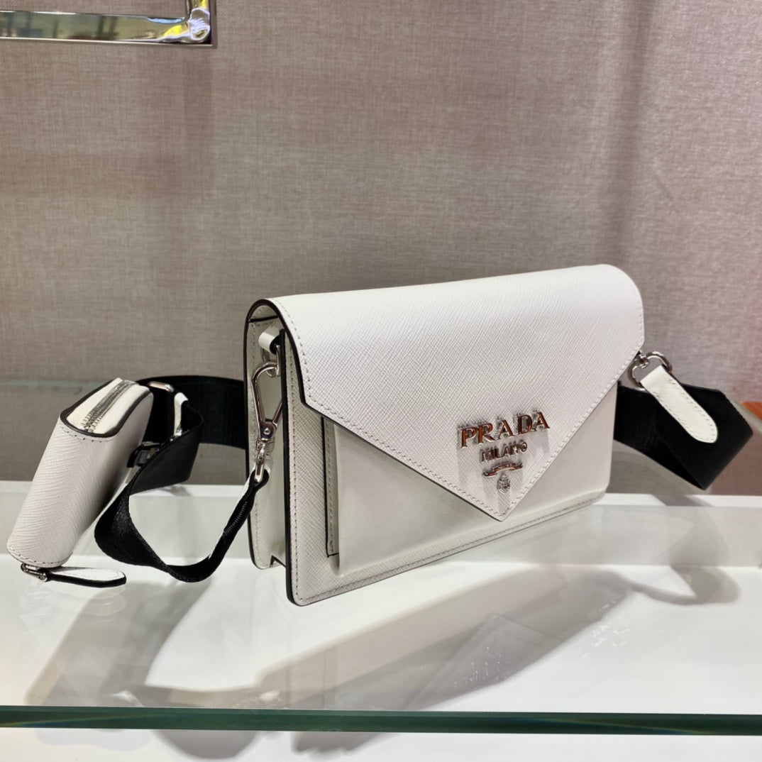 ENVELOPE FLAP BAG 20 IN WHITE SAFFIANO LEATHER mysite