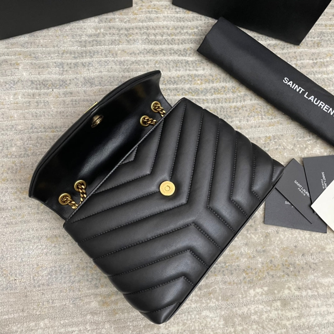 LOULOU SMALL 25 IN BLACK LAMBSKIN GOLD HARDWARE mysite