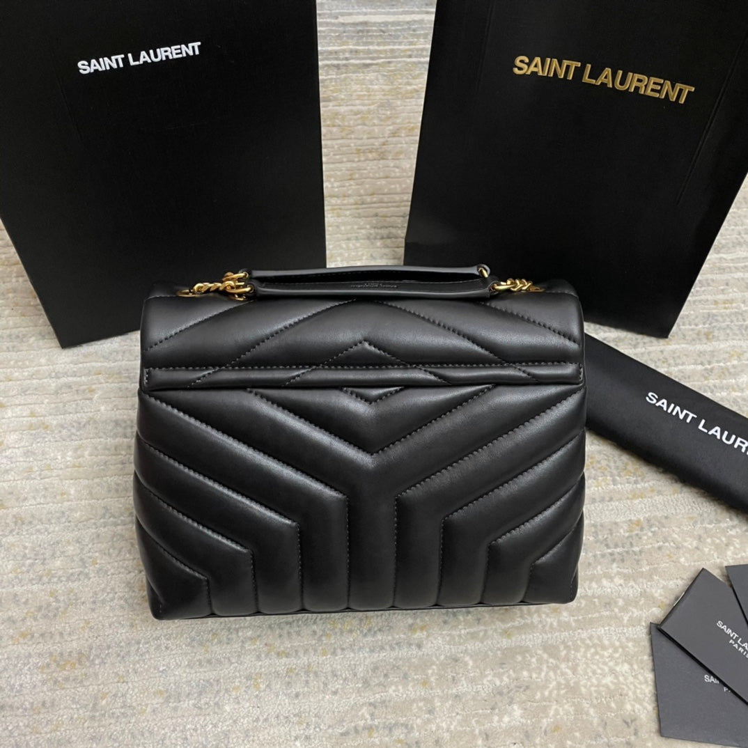 LOULOU SMALL 25 IN BLACK LAMBSKIN GOLD HARDWARE mysite