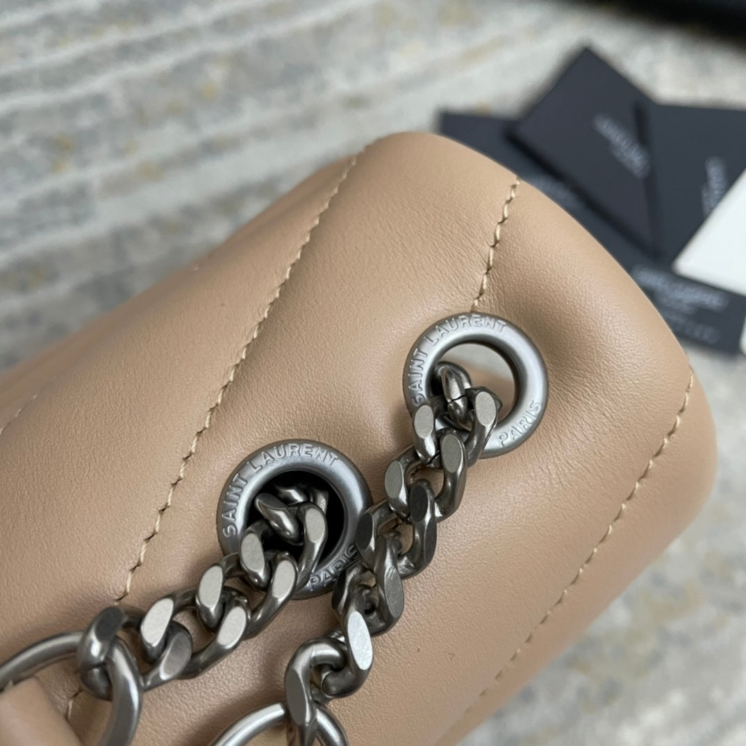 LOULOU SMALL 25 IN BEIGE LAMBSKIN SILVER HARDWARE mysite