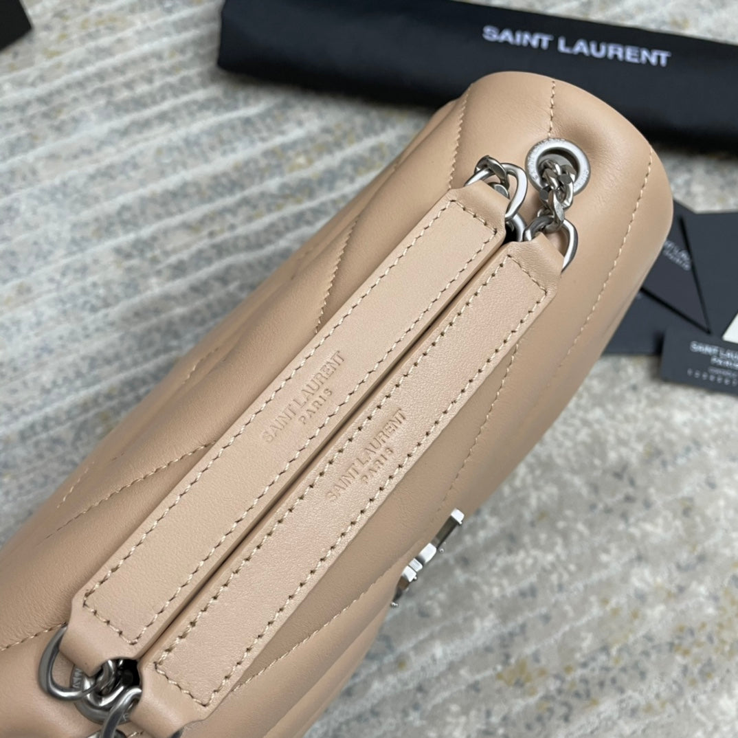 LOULOU SMALL 25 IN BEIGE LAMBSKIN SILVER HARDWARE mysite