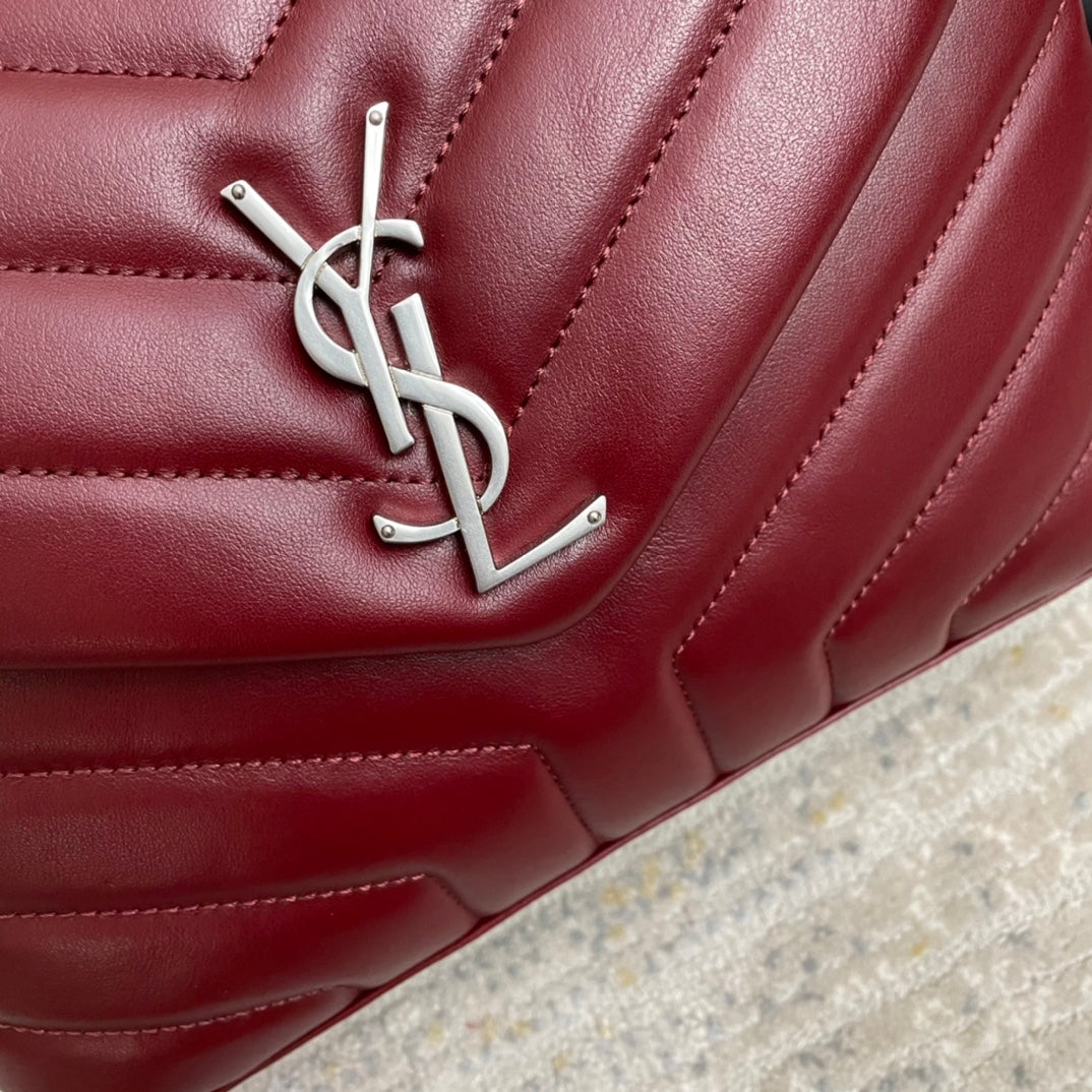 LOULOU SMALL 25 IN BURGUNDY RED LAMBSKIN SILVER HARDWARE mysite