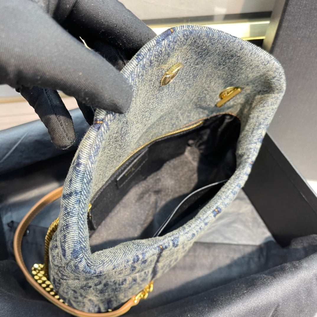 LOULOU PUFFER MINI 23 RODEO BLUE SUEDE DENIM mysite