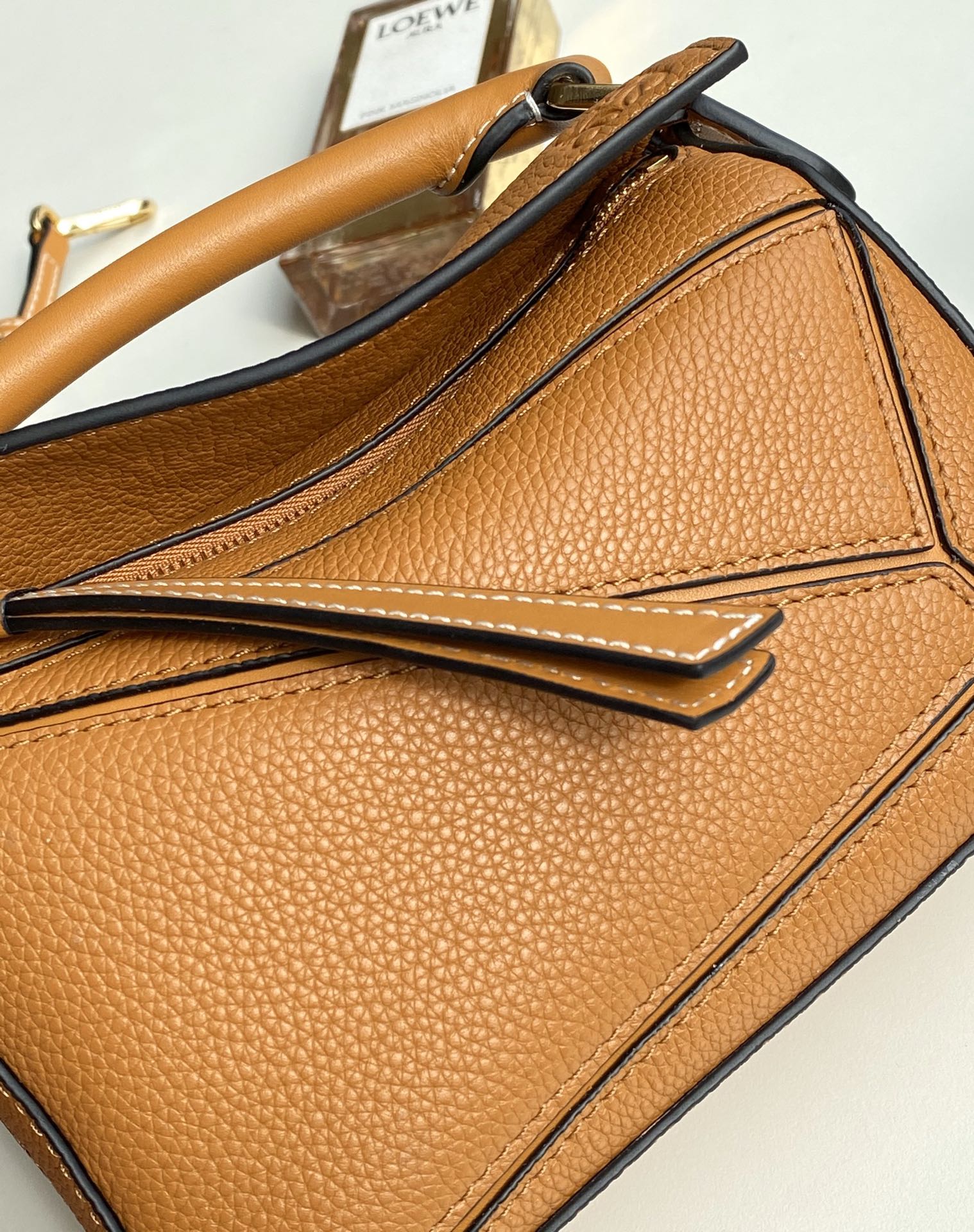 mini puzzle 18cm orange calfskin gold hardware mysite