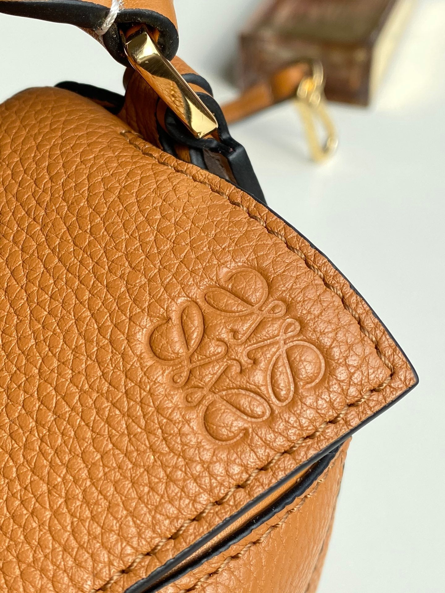 mini puzzle 18cm orange calfskin gold hardware mysite