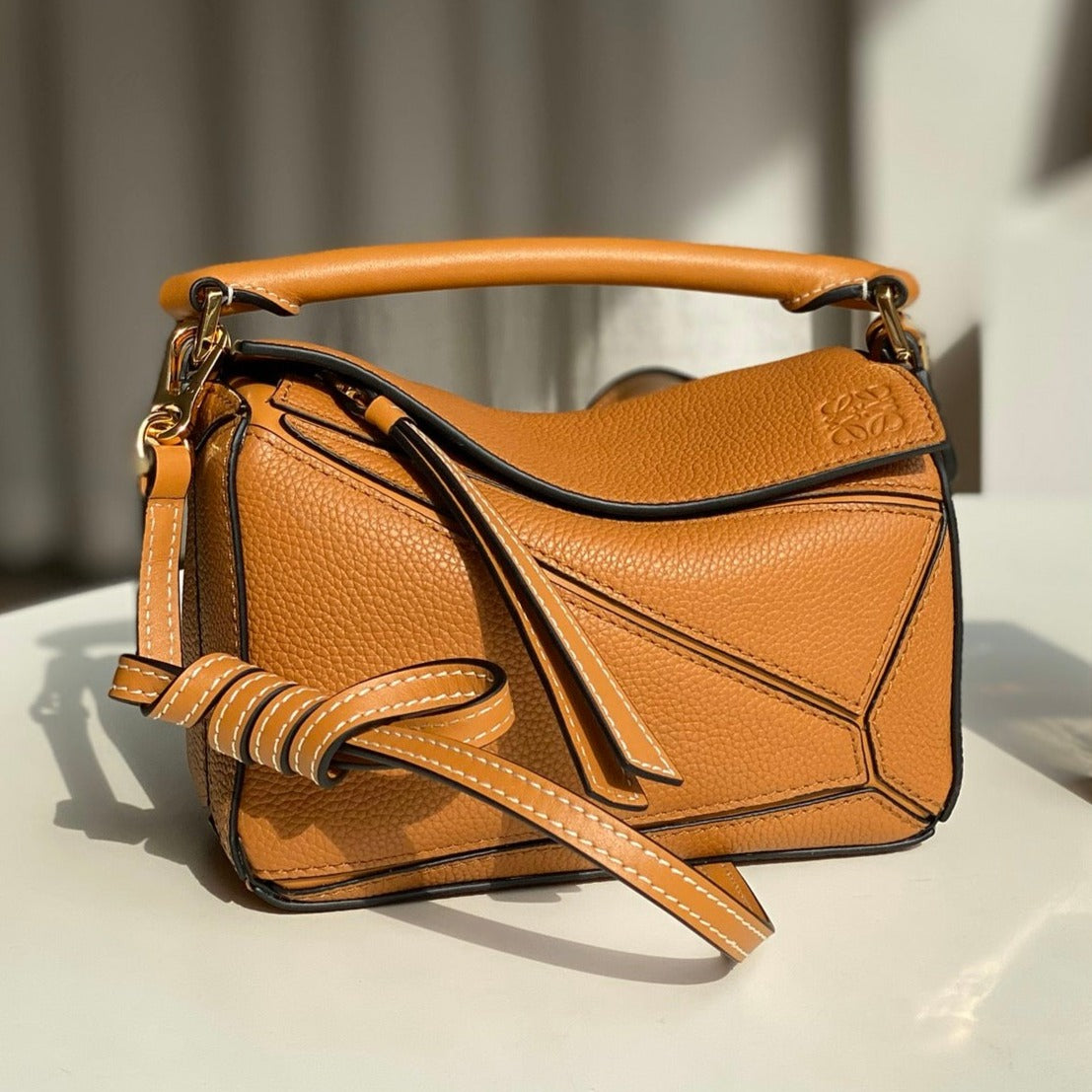 mini puzzle 18cm orange calfskin gold hardware mysite