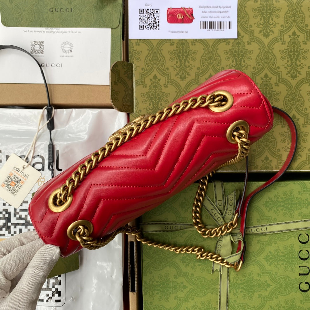 gg marmont 26cm red calfskin gold hardware mysite