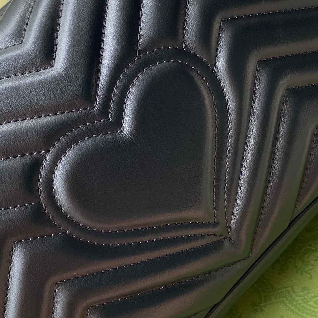 gg marmont 26cm black calfskin gold hardware mysite