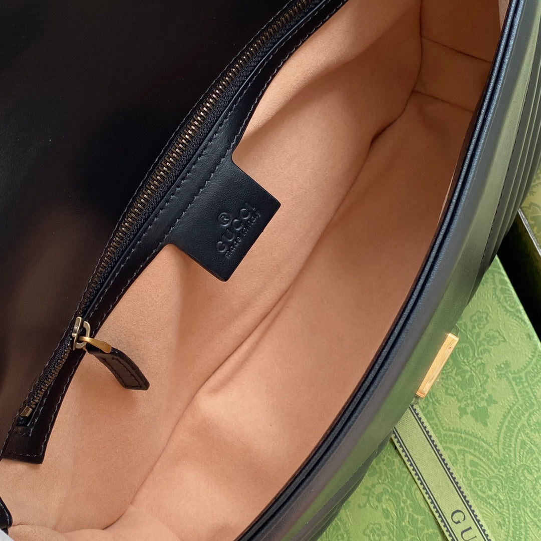 gg marmont 26cm black calfskin gold hardware mysite