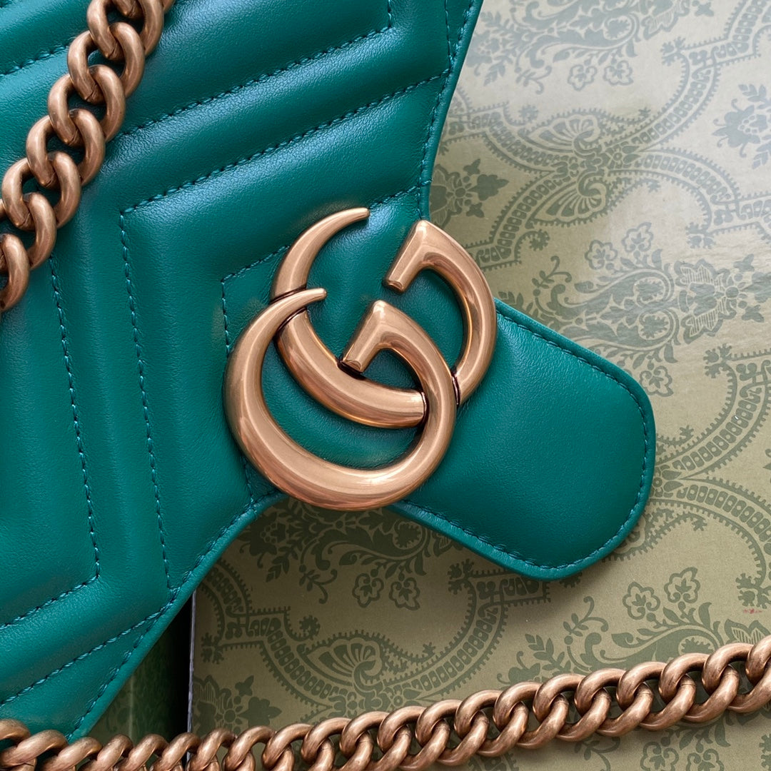 gg marmont 26cm green calfskin gold hardware mysite