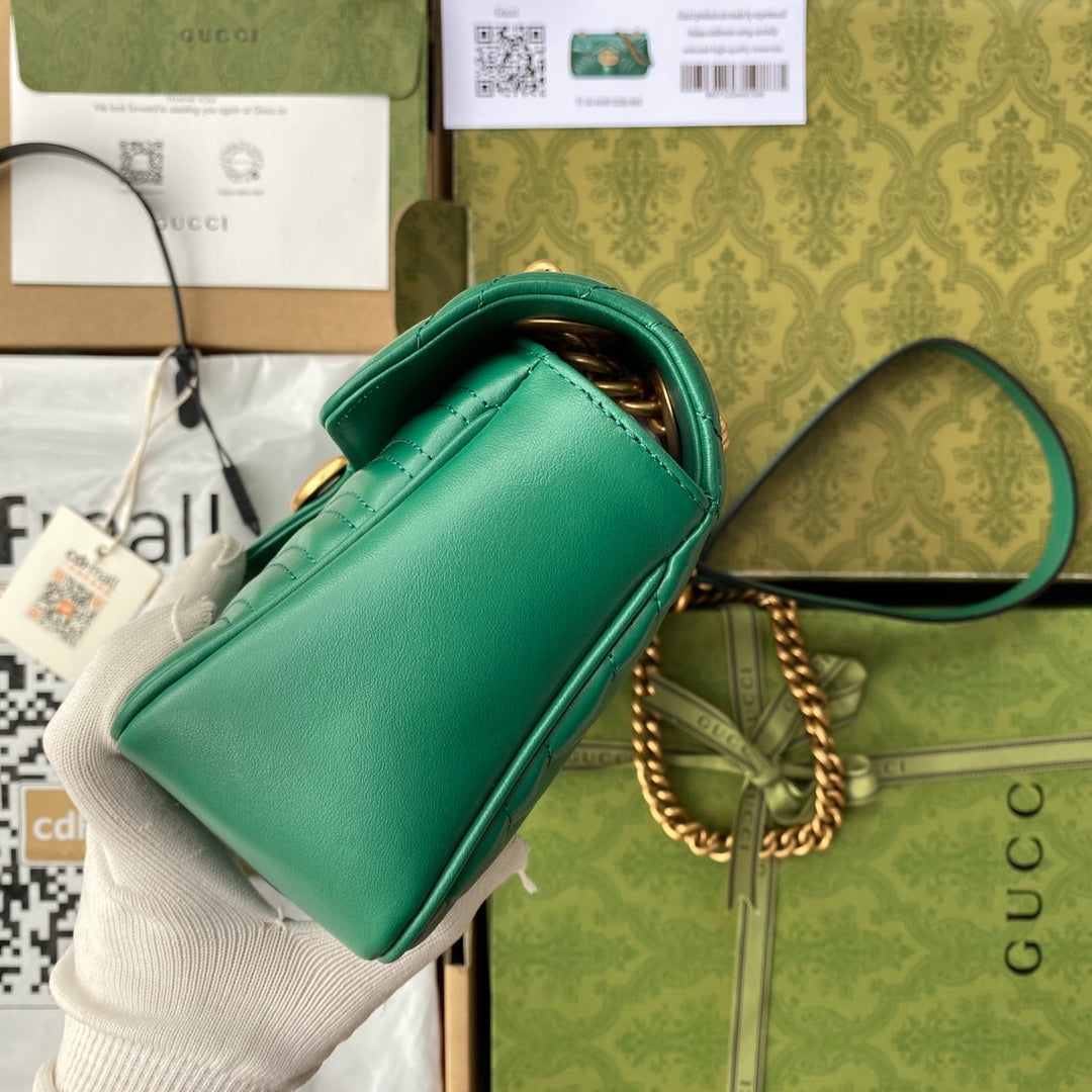 gg marmont 26cm green calfskin gold hardware mysite