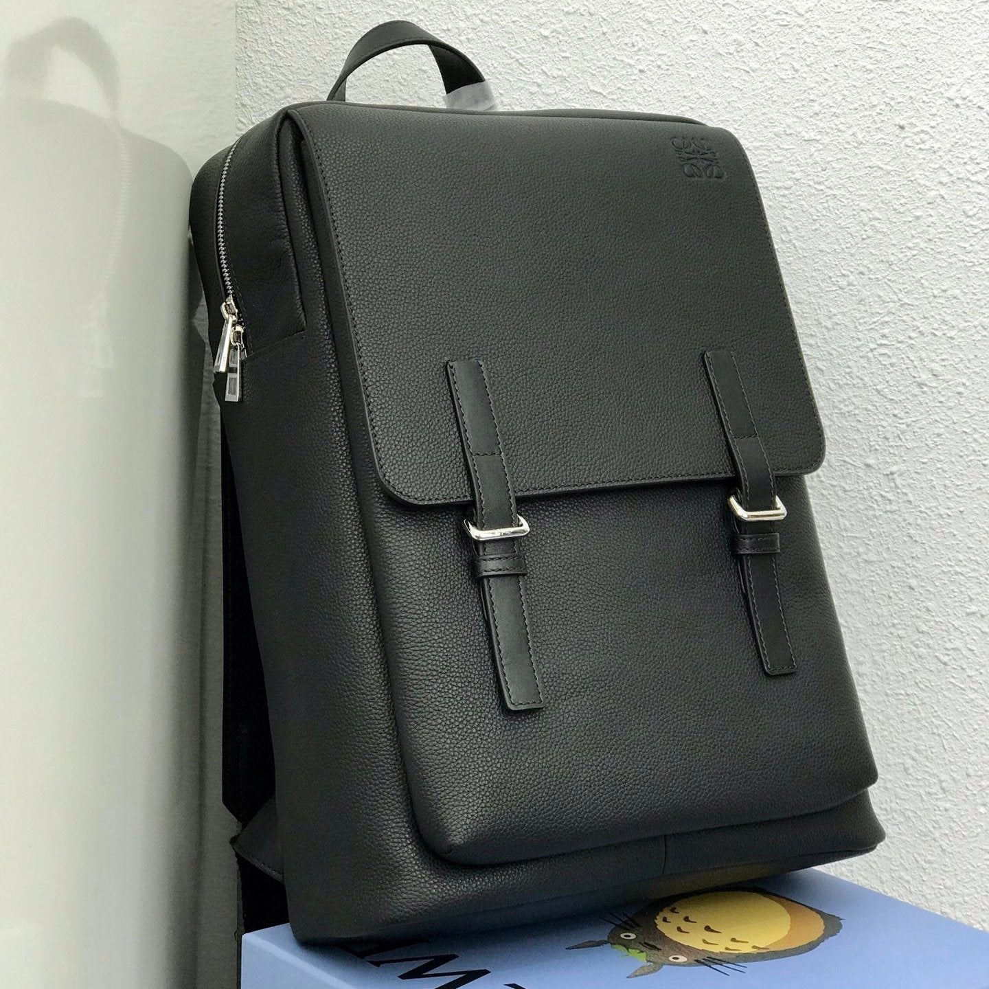 LOE 39 MILITARY BACKPACK IN BLACK SOFT GRAINED CALFSKIN mysite