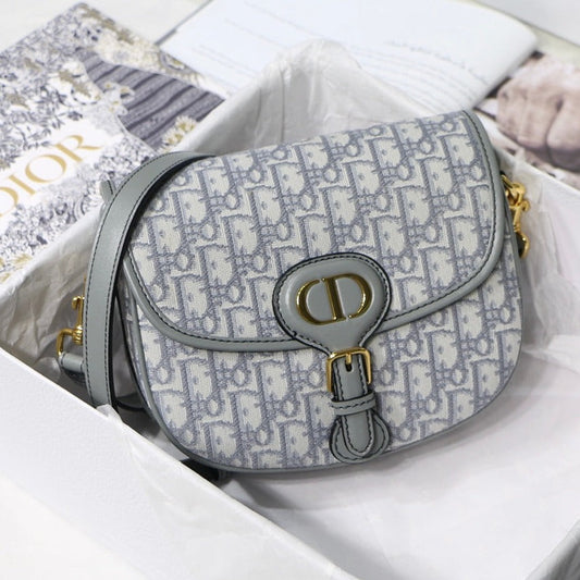 MEDIUM CD BOBBY 22CM GREY OBLIQUE CANVAS GOLD HARDWARE mysite