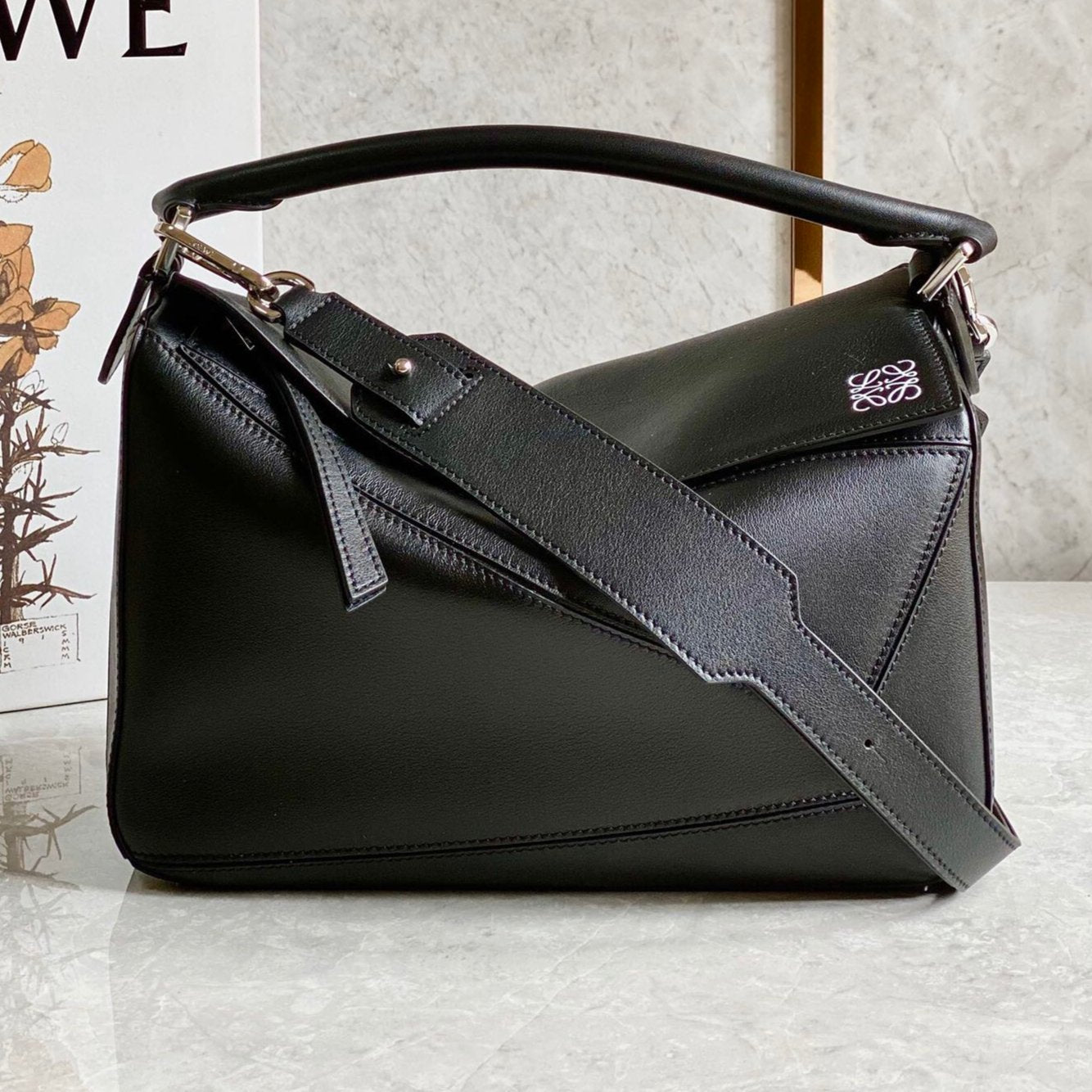 MEDIUM 29 PUZZLE BAG IN BLACK SOFT GRAINED CALFSKIN mysite