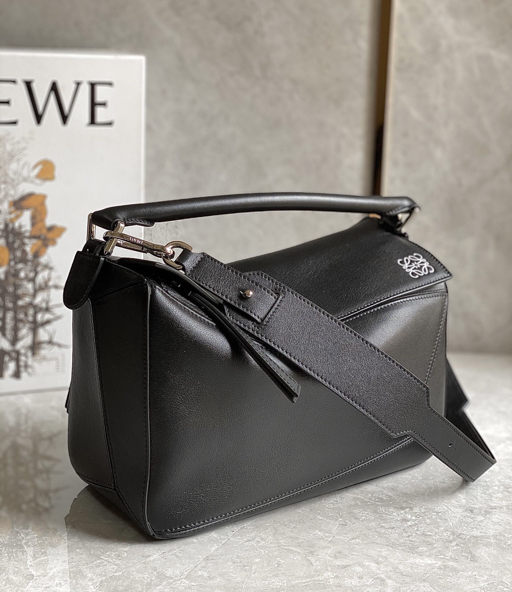 MEDIUM 29 PUZZLE BAG IN BLACK SOFT GRAINED CALFSKIN mysite