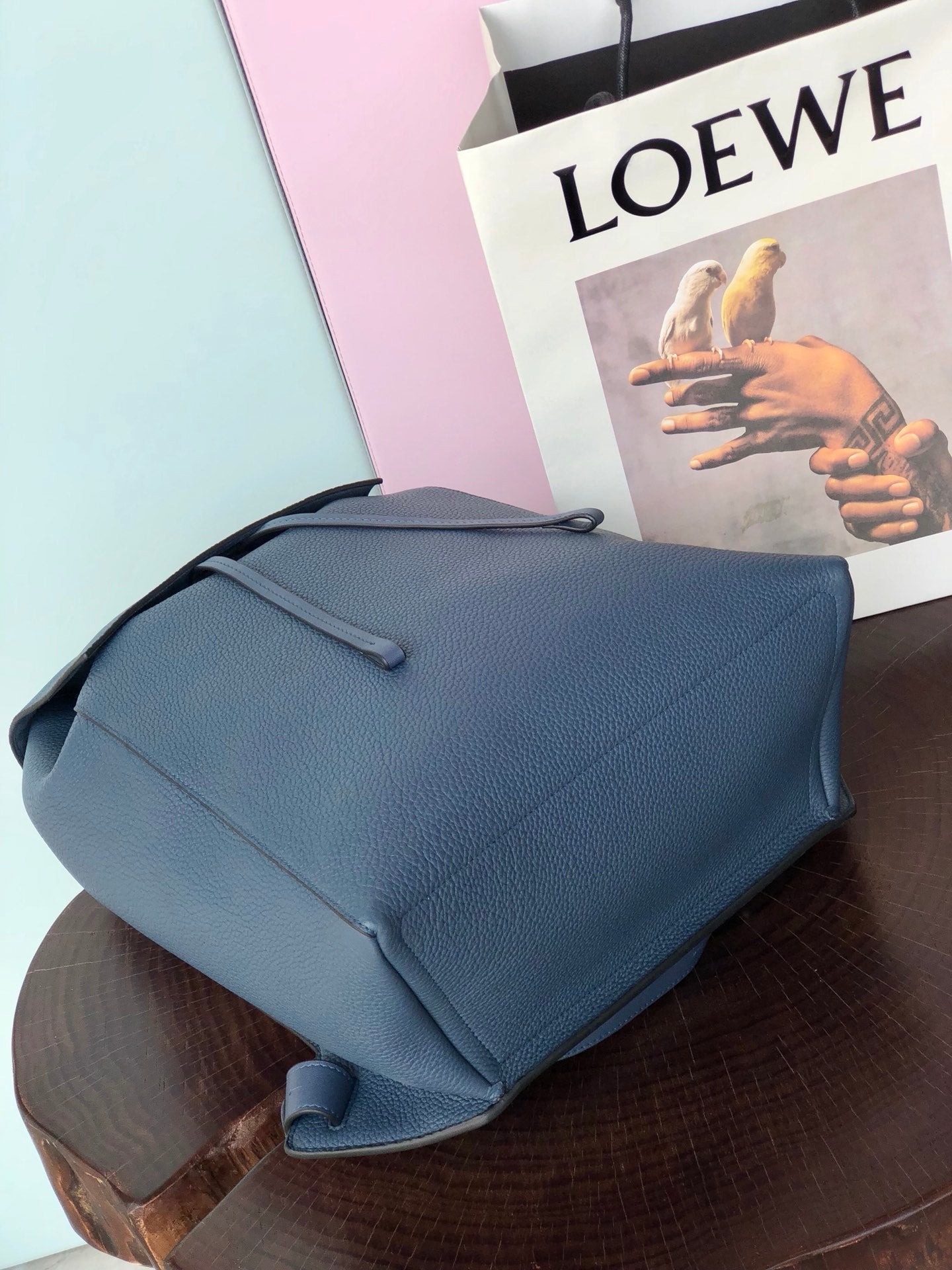 LOEWE FLAMENCO BACKPACK 31 IN NAVY BLUE CALFSKIN mysite