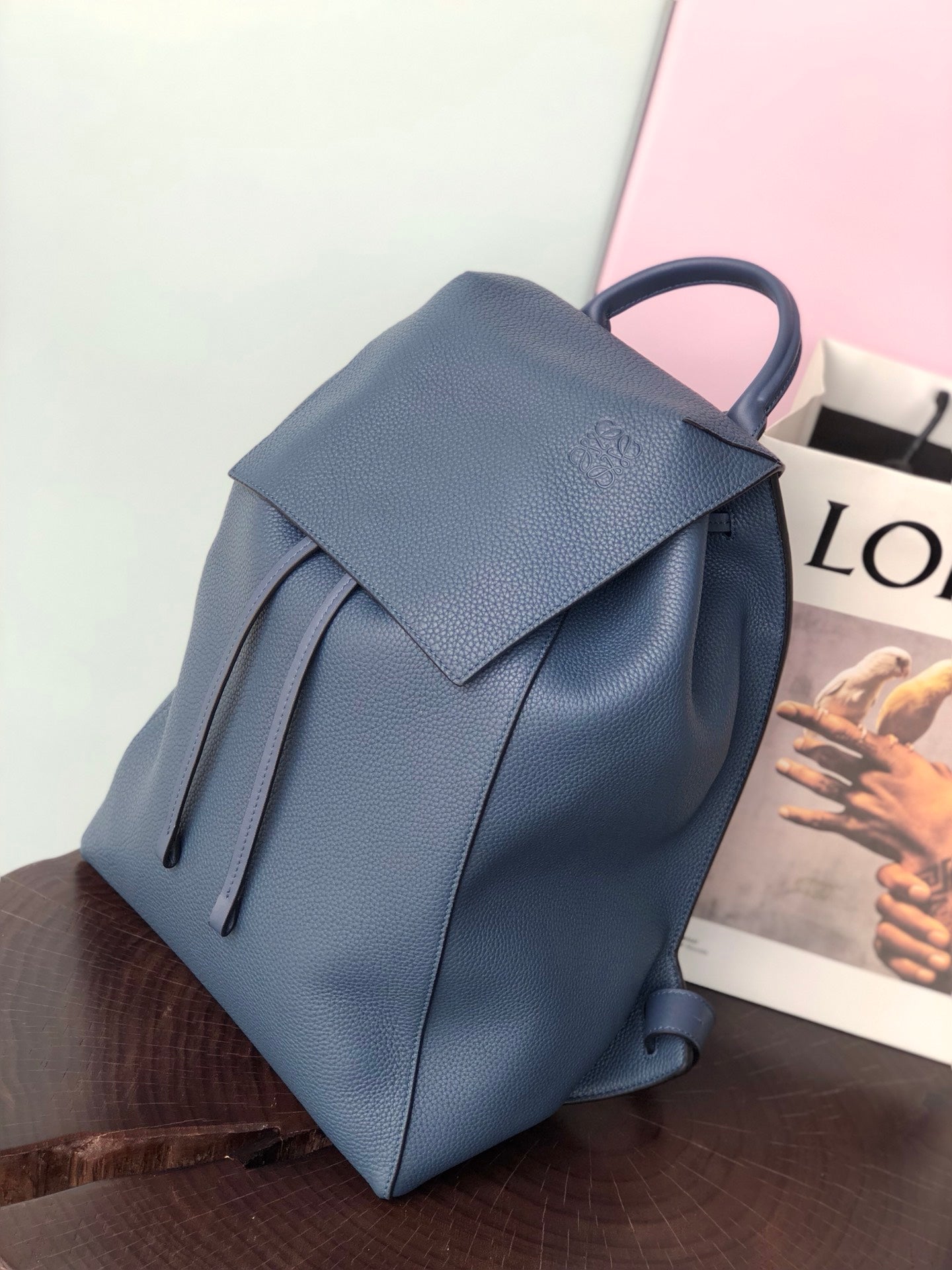 LOEWE FLAMENCO BACKPACK 31 IN NAVY BLUE CALFSKIN mysite