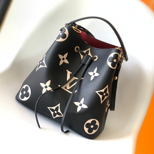 LV NéoNoé MM Black & Cream  Embossed Monogram Empreinte Cowhide 268068 mysite