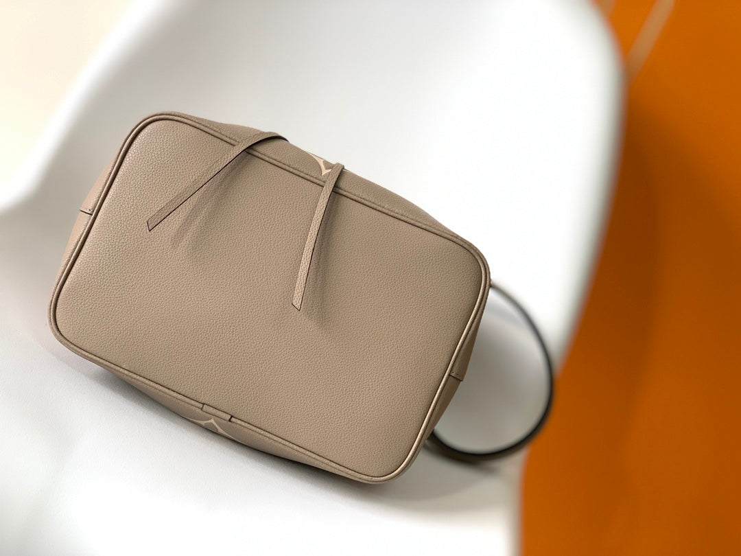 LV NéoNoé MM Tourterelle Gray & Cream  Embossed Monogram Empreinte Cowhide 268066 mysite