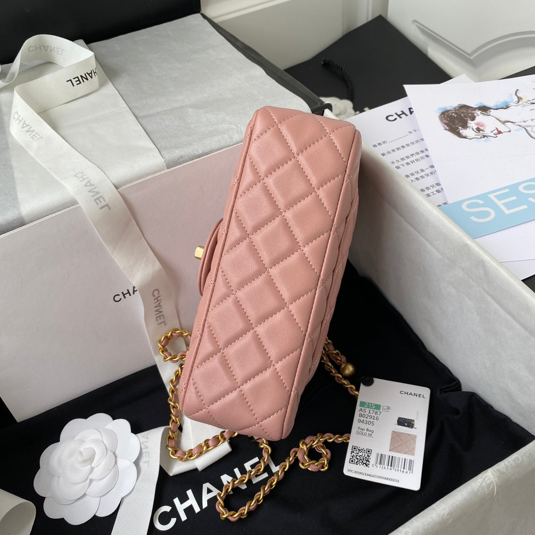 Classic Mini Flap Bag 20cm Pink Lambskin Gold Hardware mysite