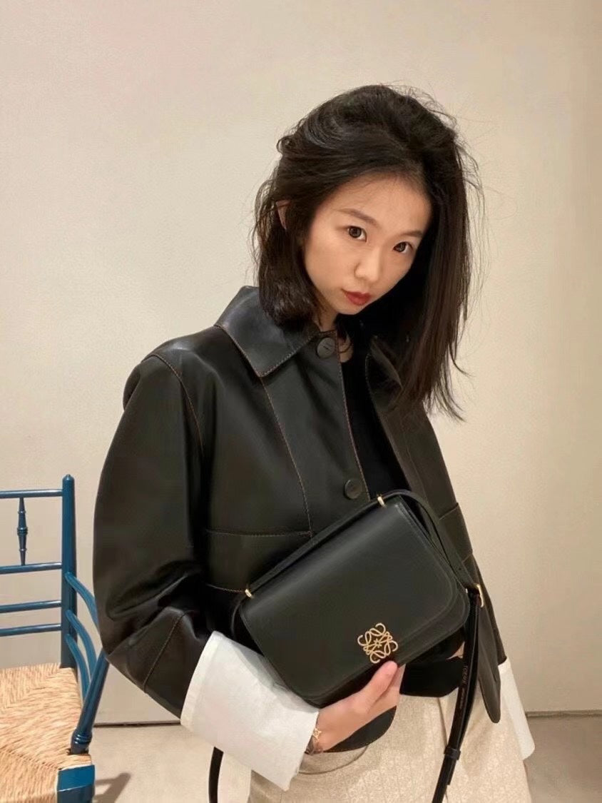 LOE GOYA BAG 18 IN BLACK SILK CALFSKIN mysite