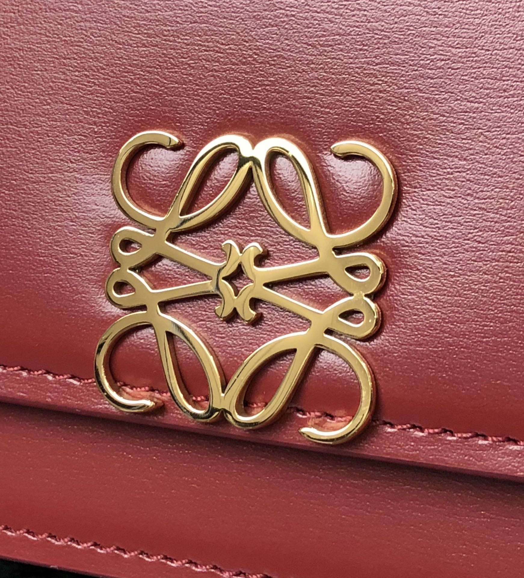 LOE GOYA BAG 18 IN CHERRY RED SILK CALFSKIN mysite