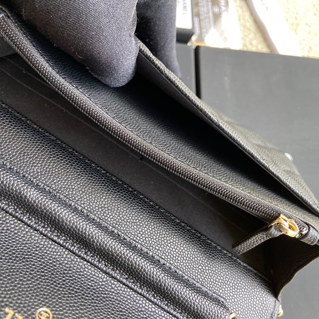 Classic Woc 20cm Black Grained Calfskin Leather CC mysite