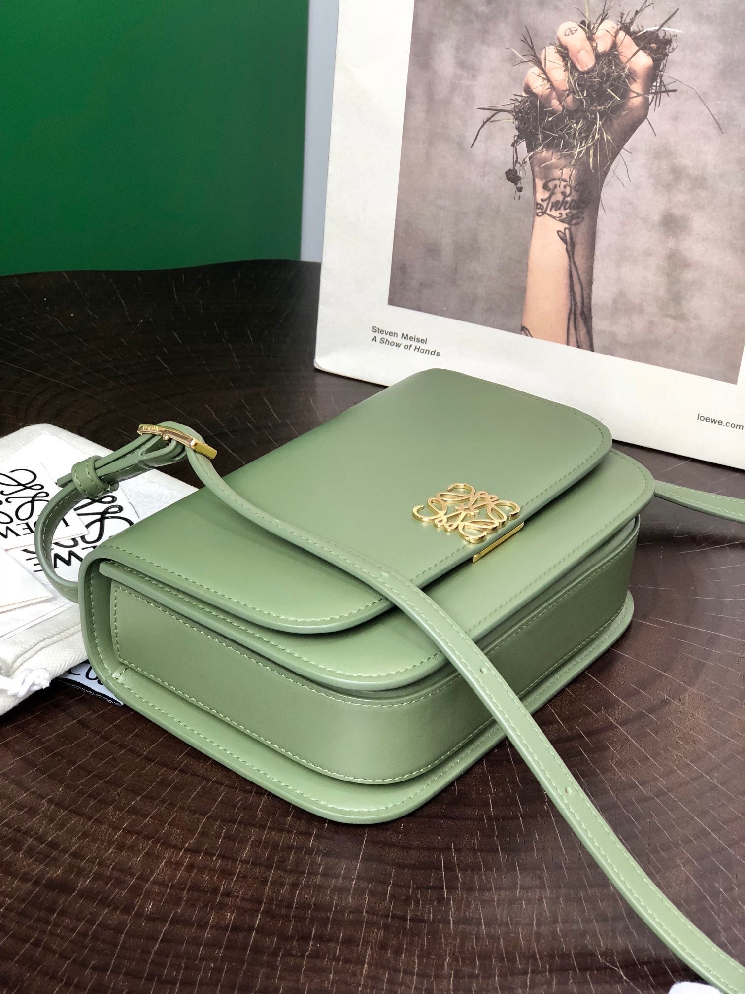 GOYA 18 BAG IN AVOCADO GREEN SILK CALFSKIN mysite