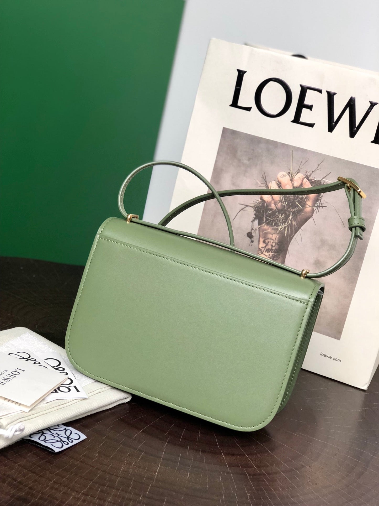 GOYA 18 BAG IN AVOCADO GREEN SILK CALFSKIN mysite