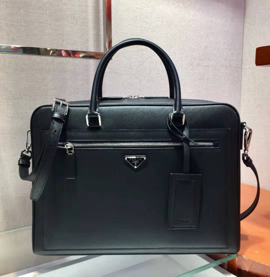 PRA 38 BRIEFCASE IN BLACK SAFFIANO LEATHER mysite