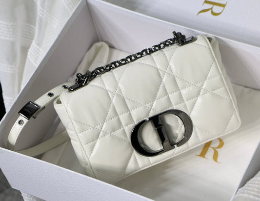 SMALL CARO BAG 20 WHITE CALFSKIN BLACK HARDWARE mysite