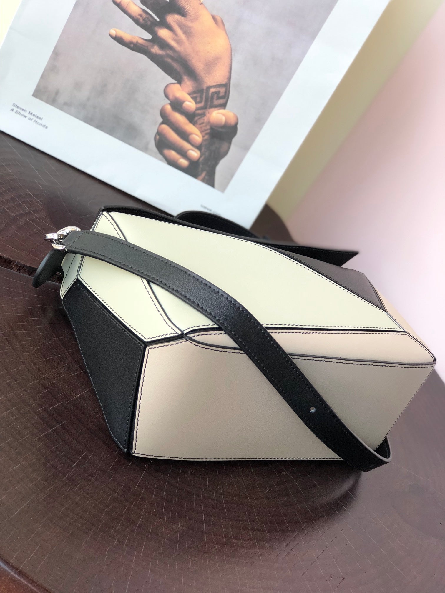 LOE MINI PUZZLE 18 BAG IN BLACK MIX WHITE CALFSKIN mysite