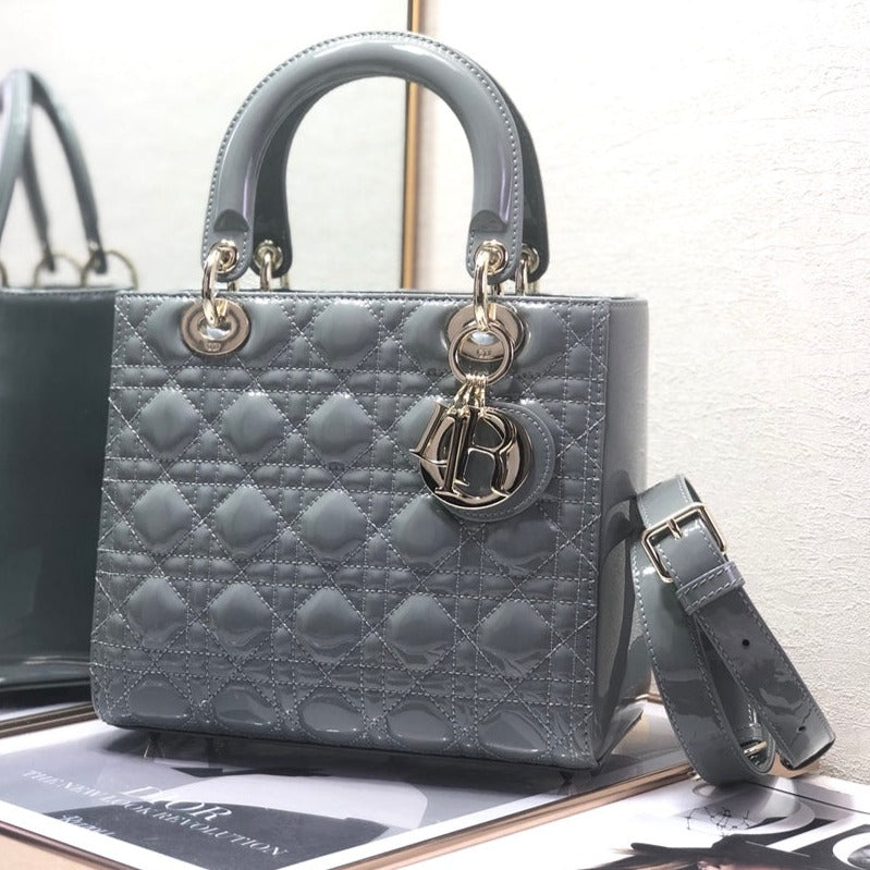 medium lady 24 grey patent calfskin mysite