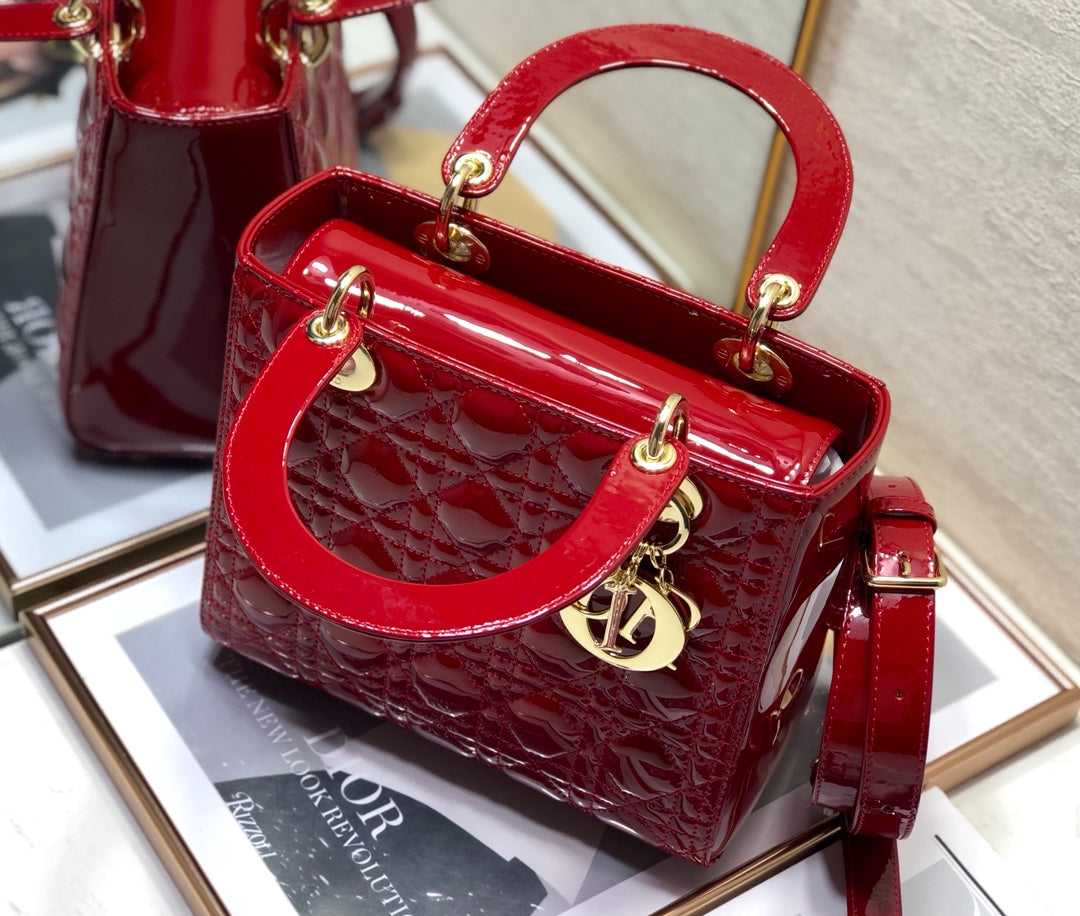 medium lady 24 dark red patent calfskin mysite