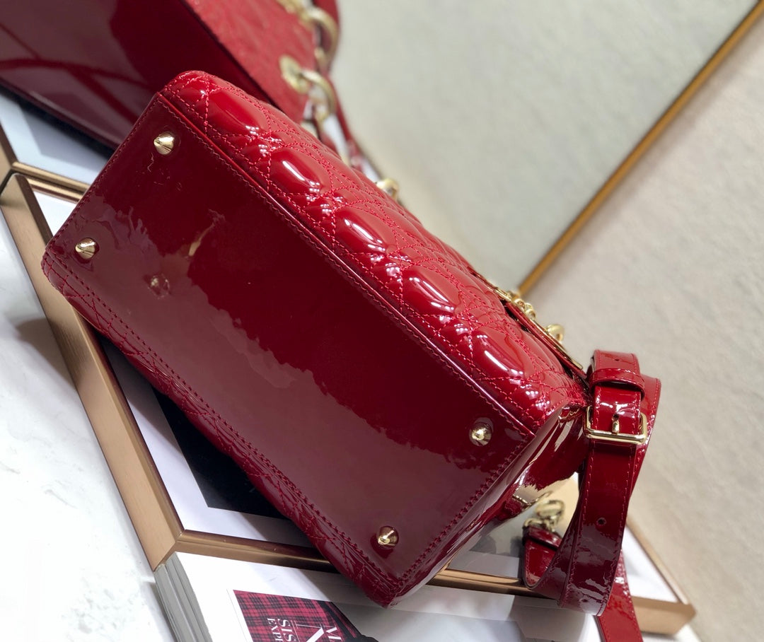 medium lady 24 dark red patent calfskin mysite