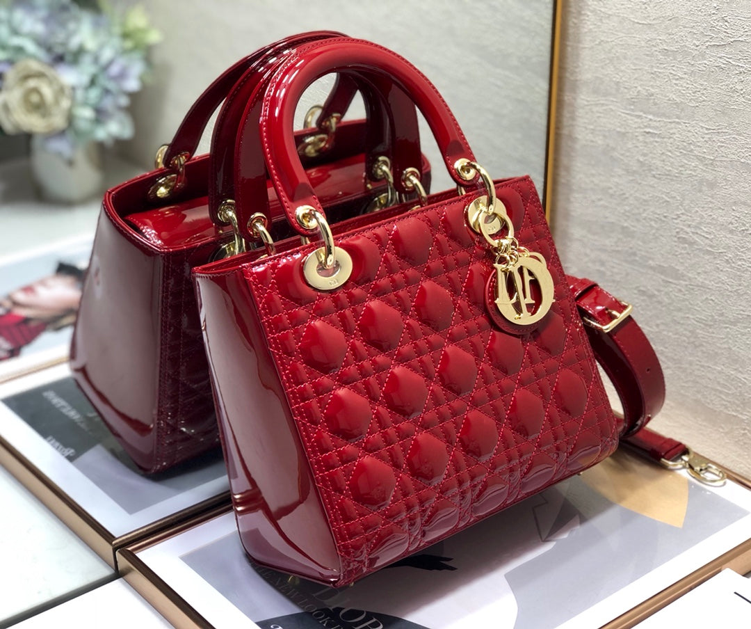 medium lady 24 dark red patent calfskin mysite