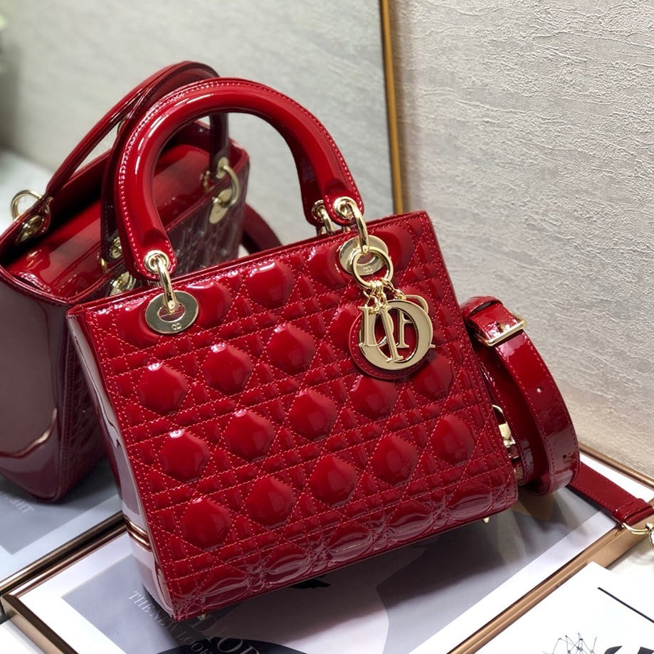 medium lady 24 dark red patent calfskin mysite